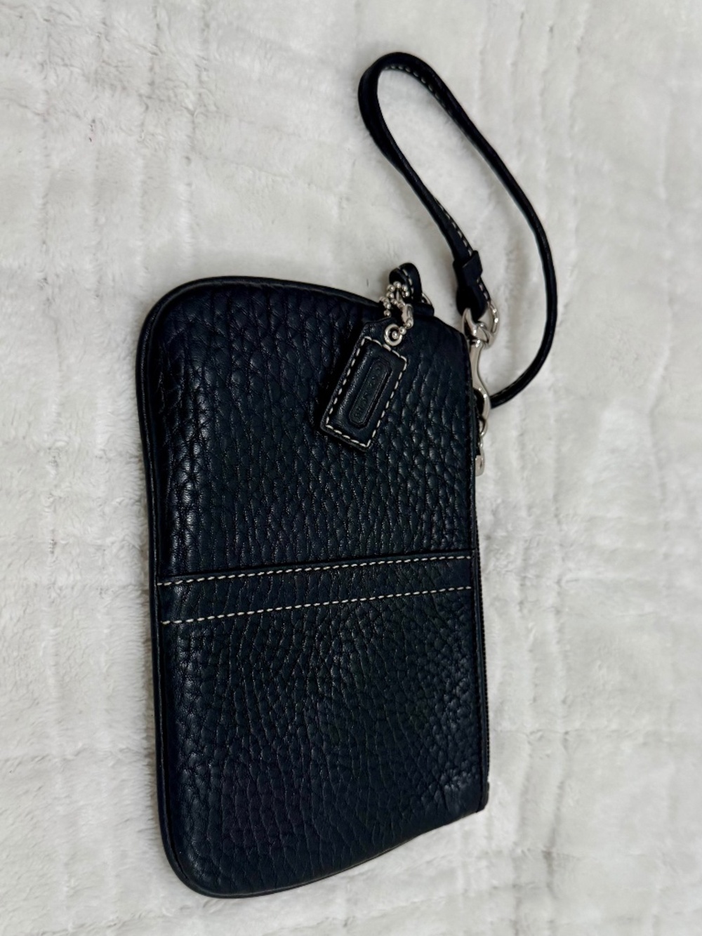 Coach Pebbled Leather Wristlet